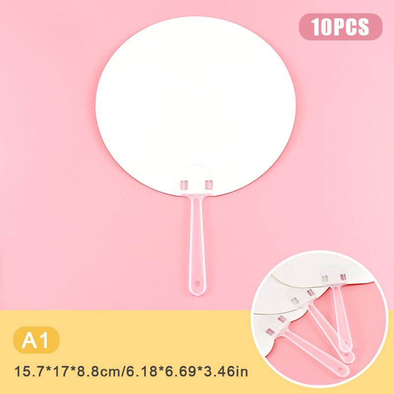 

10 шт. круглый ручной веер пустой сделай сам китайский ручной веер сценический ручной веер настенное украшение для поделок сделать ручной граффити веер 15.7*17*8.8cm