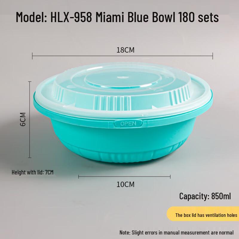 Food-Grade Disposable Round Plastic Takeaway Bowls with Lids