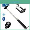 Stainless Steel Section Telescoping Selfie Stick With Bluetooth Remote For Travel Photography