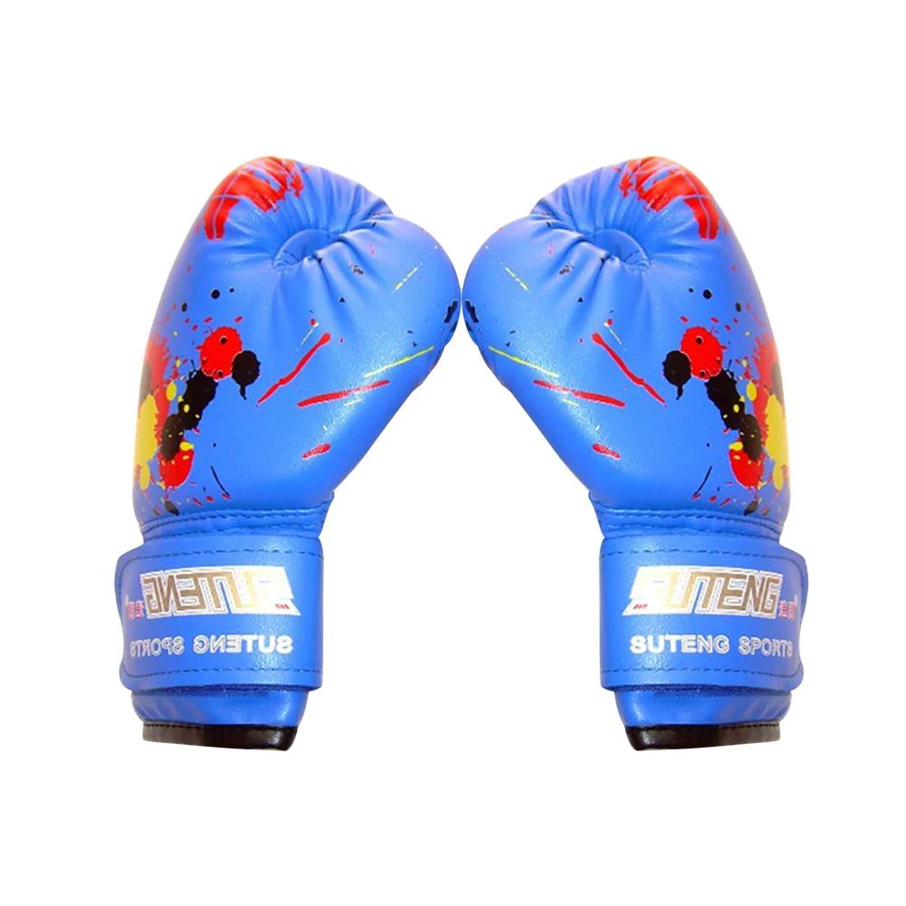 Kids Boxing Gloves PU Leather MMA Fighting Sparring Gloves Professional Muay Thai Karate Glove Children Punching Training Mitts