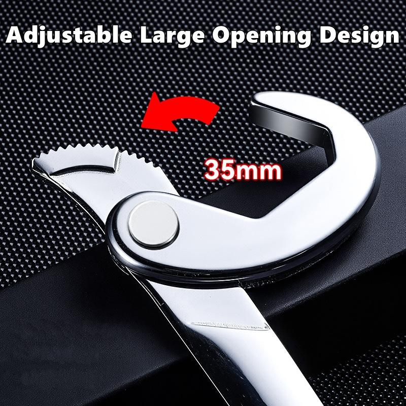 Xiaomi Universal 72-Tooth Ratchet Wrench Double Headed Labor Saving Adjustable Large Open End Wrench Steel High Hardness Repair Tools