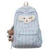 Student School Bag Women's Striped Print Backpack Large Capacity Backpack