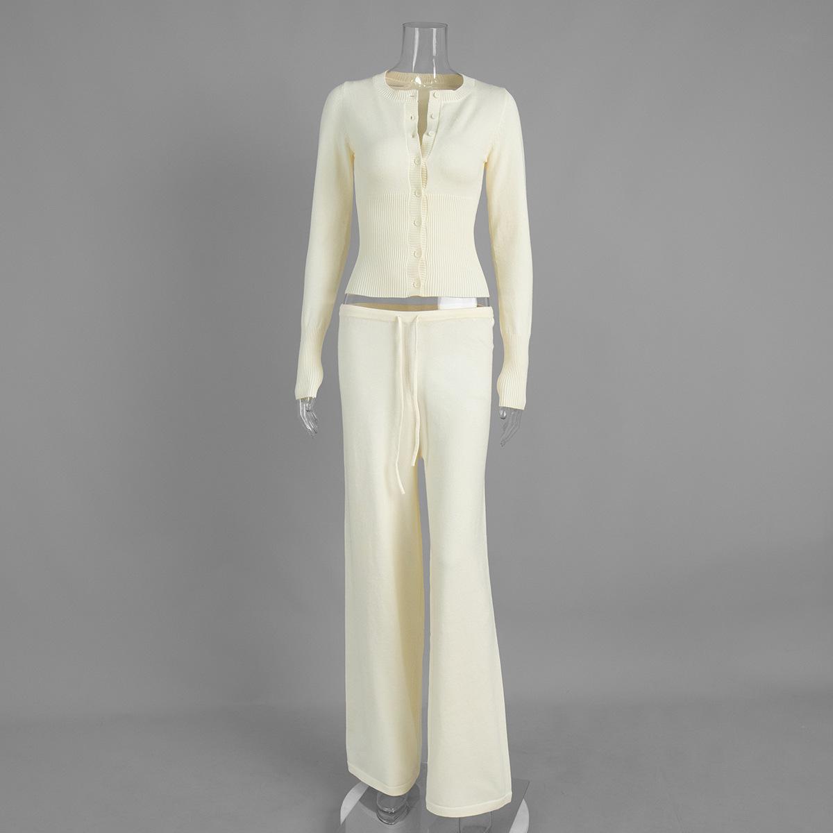 

Beige Cardigan and Wide Leg Pants Set S