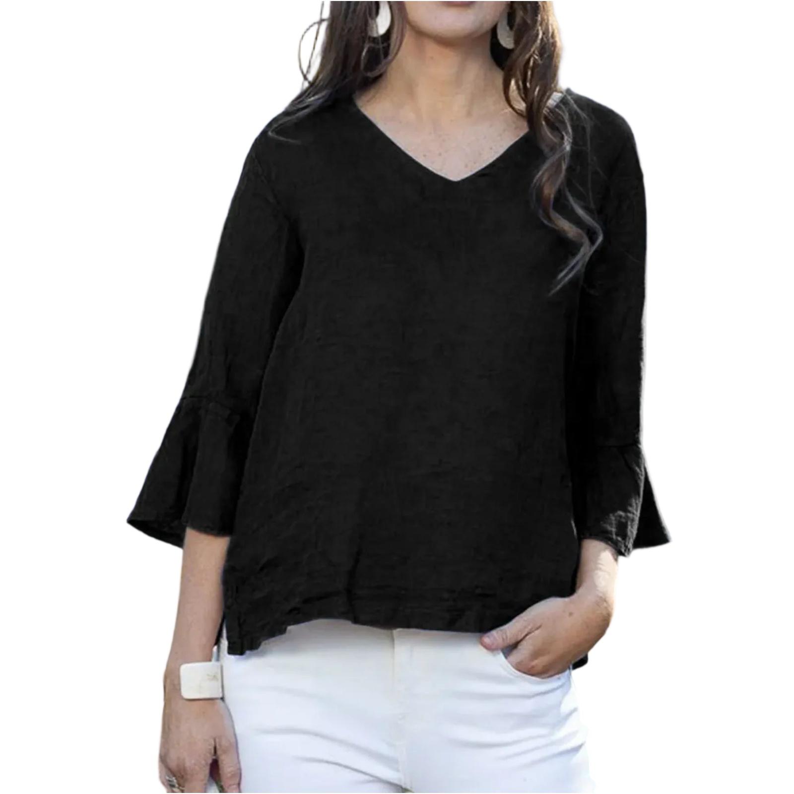 Women s Fashionable Casual -color Top S чёрный