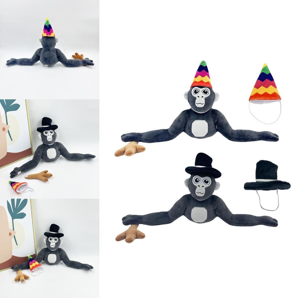 New Gorilla Tag Monke Plush Toy Stuffed Animal Doll With Hat 25cm Tall