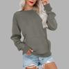Ladies' Casual And Fashionable Pocket Solid Color Round Neck Long Sleeved Sweatshirt