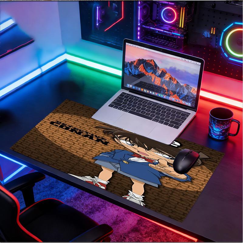 Custom Name Personalized Detective Conan Pattern Mousepad, Laptop PC Desk Mat, Decorative Desk Mat for Home Keyboard Pad Gift