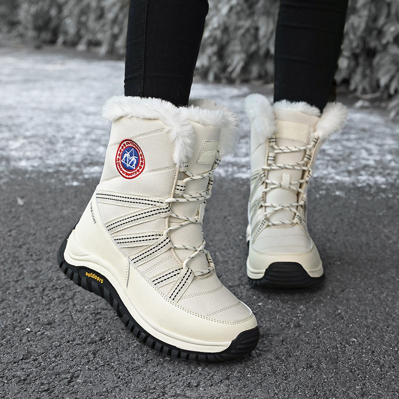 High Quality Winter Women Boots Warm Snow Boots Plush Lace-up Non Slip Comfortable Ankle Boots Outdoor Waterproof Hiking Boots