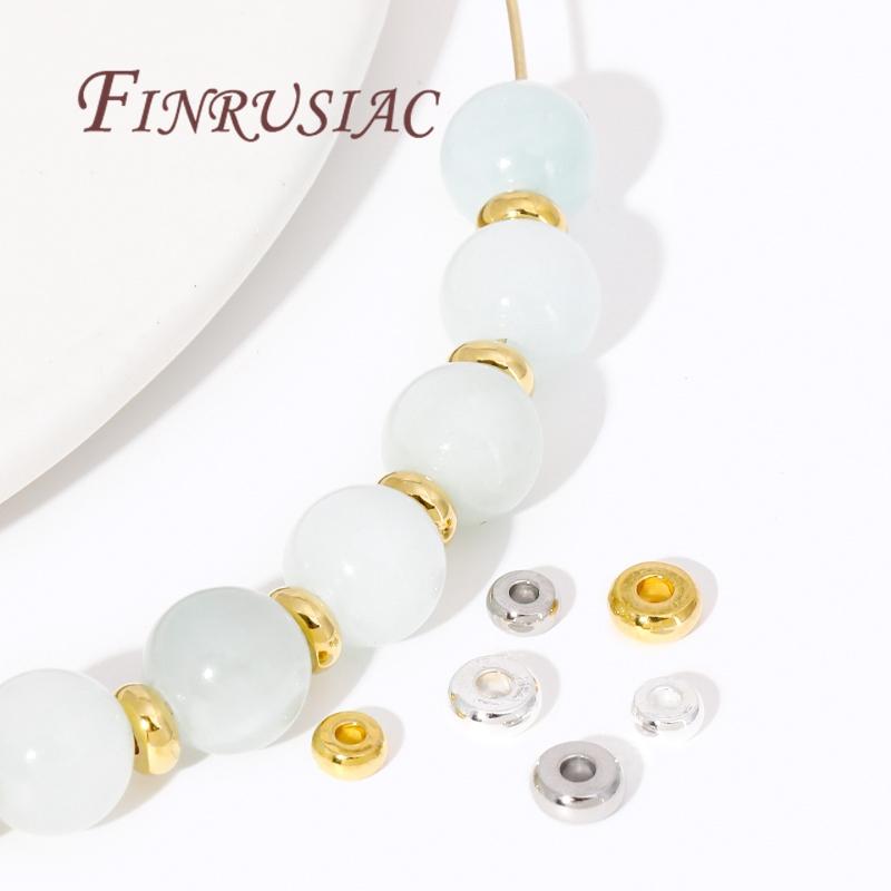 4/5MM Smooth Metal Separators Beads 18K Gold Plated Round Flat Spacer Beads Supplies For Jewelry,DIY Bracelets/Necklace Fittings