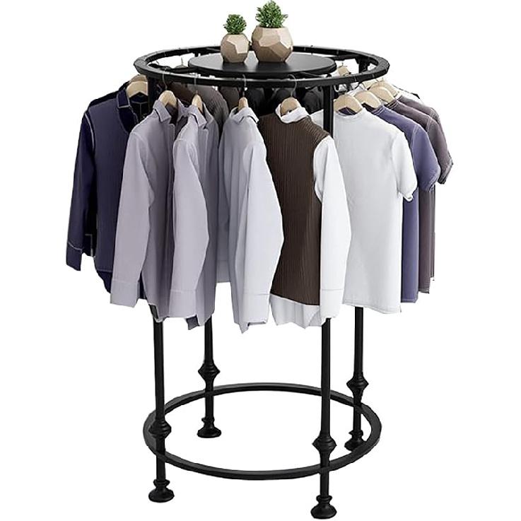 Round Garment Rack,freestanding Metal Clothing Rack,Clothing Display Rack for Hanging Clothes,Retail Display Clothing Rack,Commercial Clothing 70x130cm(28x51inch)