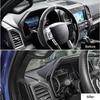 Dashboard Cover Trim Strips Accessories For Ford F150 2015- Black Wood Grain