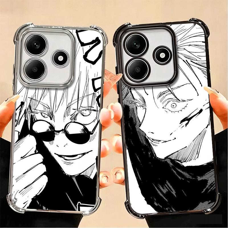 Cool Black JUJUSU Anime Soft Phone Case For Xiaomi Poco X7 X8 Pro Max X6 X5 X3 F8 Ultra F7 M8 M7 M5S Redmi 15C 15A 15 14C 13C 12