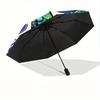 1pc Floral Mandala Folding Umbrella With Excellent UV Protection, 8 Ribs Casual Durable Lightweight Portable Travelling Umbrella For Men & W