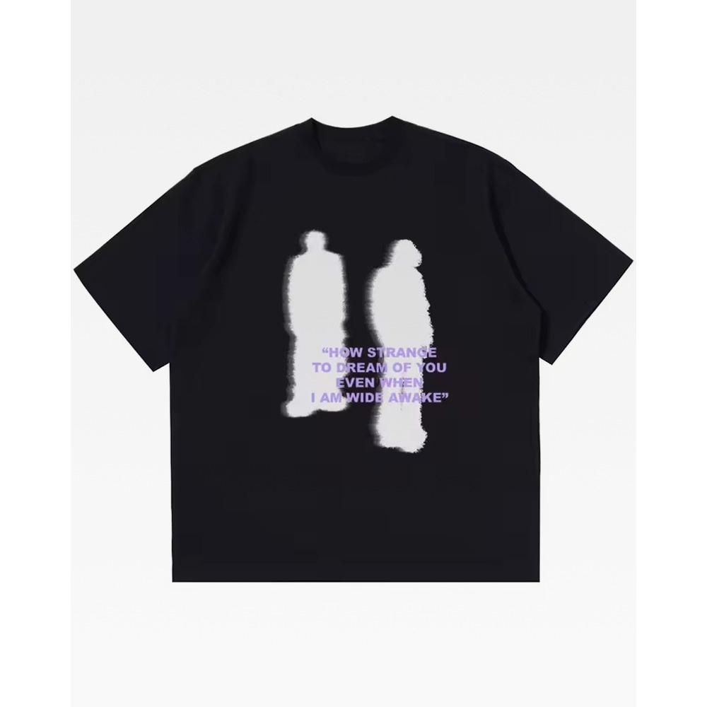 Y2k Grunge Streetwear Tshirt Unisex Unisex Hazy Blurry Figure Letter Graphic Oversized Loose Fit Cotton Short Sleeve Casual Tee