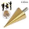 Premium-HSS Step Cone Drill Bit - 4-42Mm 14 Sizes Round Shank Hole Cutter Tool High Speed Steel