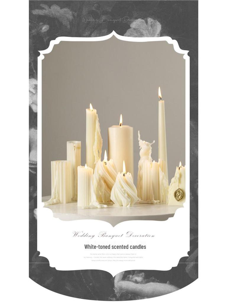 Smokeless White Retro Scented Candle for Weddings & Home Decor