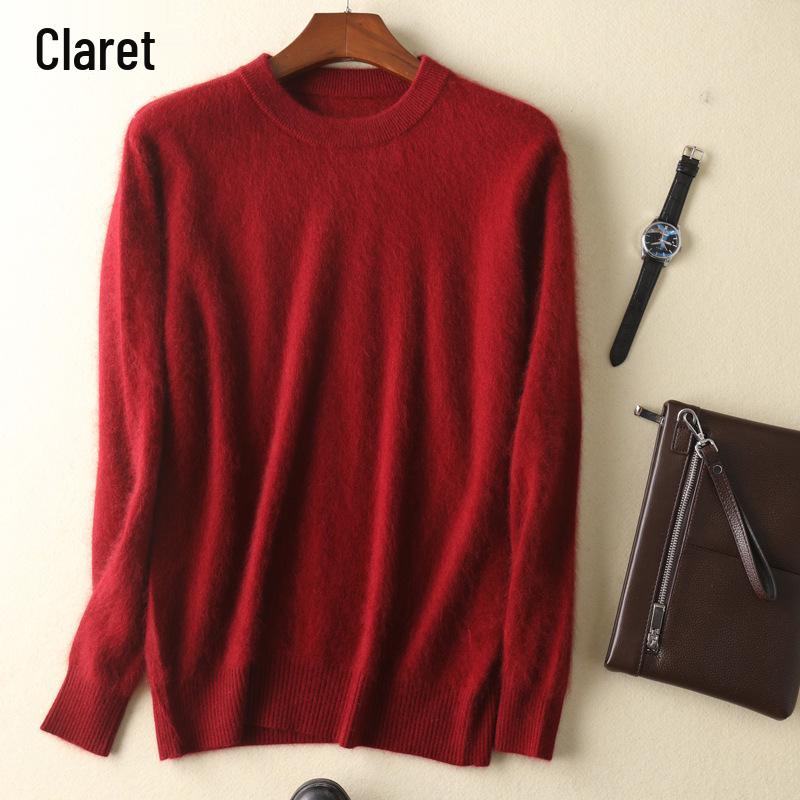 

Men s Plus Size Cashmere Mink Velvet Round Neck Sweater - Thickened, Loose Fit for Autumn/Winter XXXL