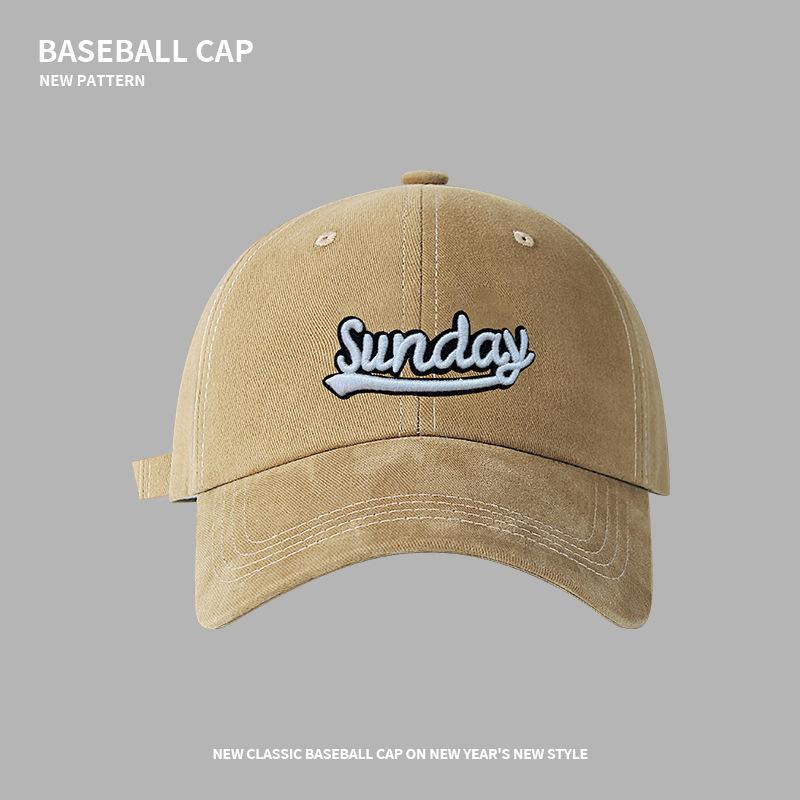 High Quality Polished Big Head Letter Embroidered Baseball Cap Female Casual Couple Versatile Street Racket Trendy Cap Male