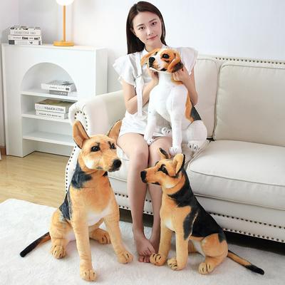 Cartoon Echte Hunde Plüschtier Stehender Collie Gefleckter Hund Stofftier Weiche Simulation Tierpuppen für Kinder Jungen Geschenke