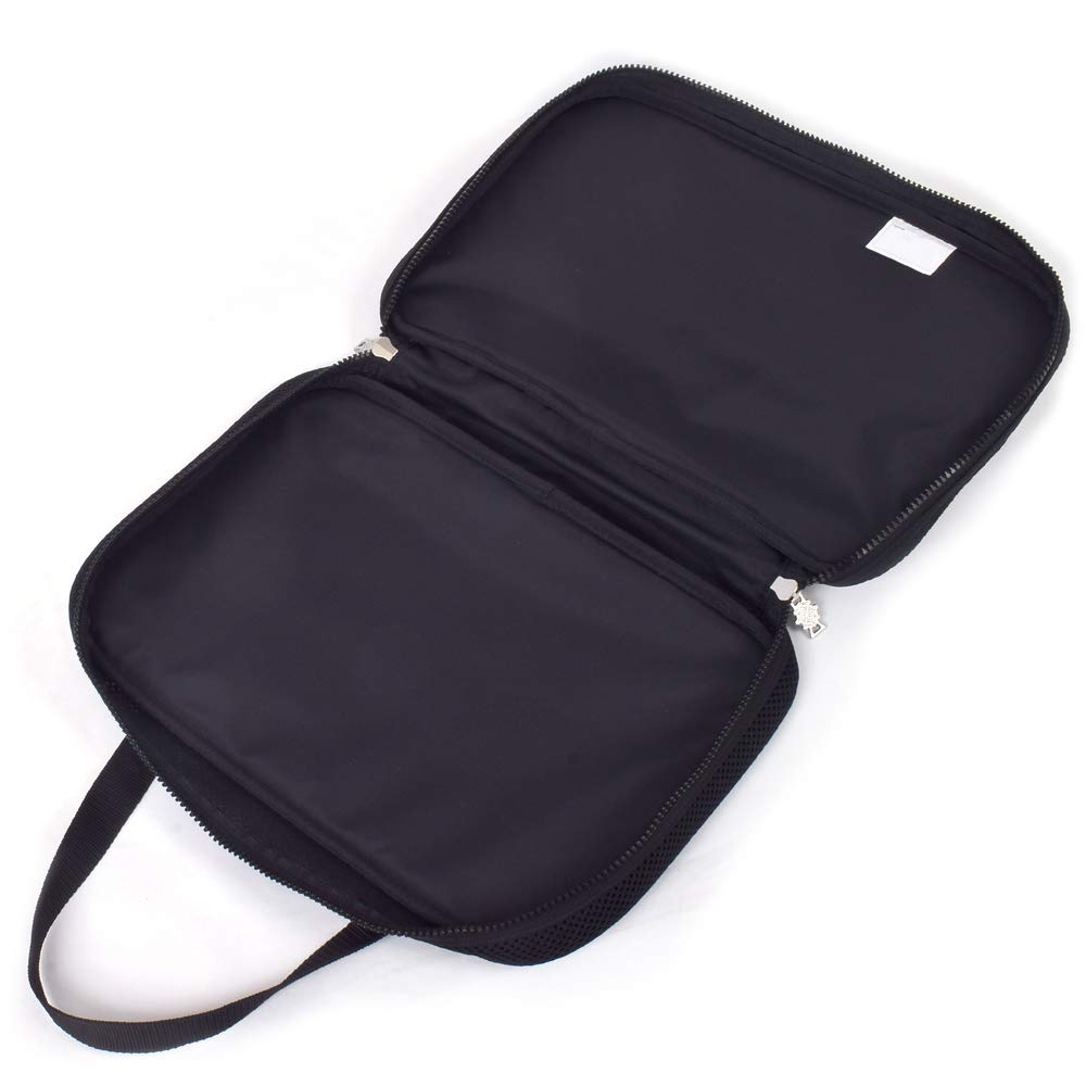 COLORFUL CANDY STYLE Calligraphy Polka Dot Large for Elementary School with Shoulder Includes a Free A Cleaning Cloth for Wiping Bag, (Twill/Black),