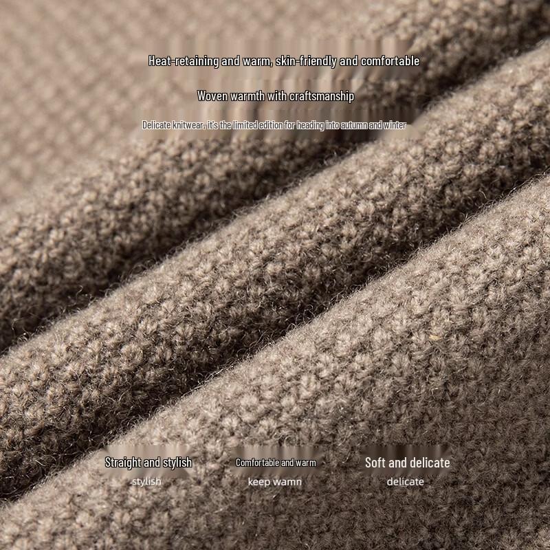 Yalu Men's Pure Wool Crew Neck Knit Sweater