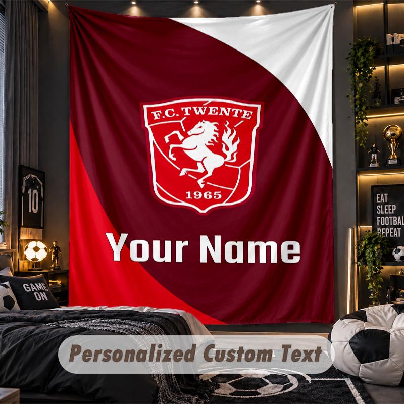 TapestryFC Twente Custom Name Text Personalized Wall Hanging Tapestry Home Wall Decor