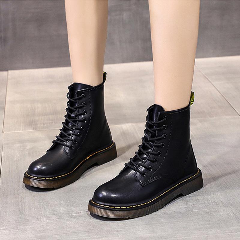 2025 Autumn Early Winter Shoes Women Fashion Boots Flat Non-slip Ladies Ankle Boots Brand Black Botas