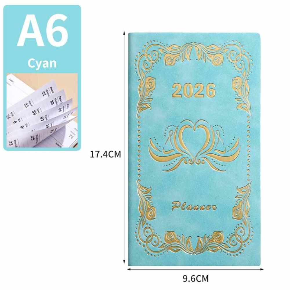 12 Months A6 Agenda Planning Notebook Pu Leather Office Work Planner To-do List Notebook Business