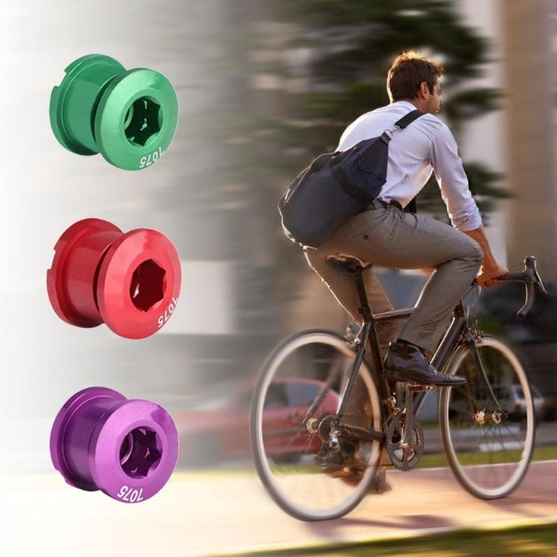 5pcs Aluminum Alloy Chainring Bolts Single Chainwheel Bolts Nut Single Speed Chainwheel Screws for Road, Mountain Bike