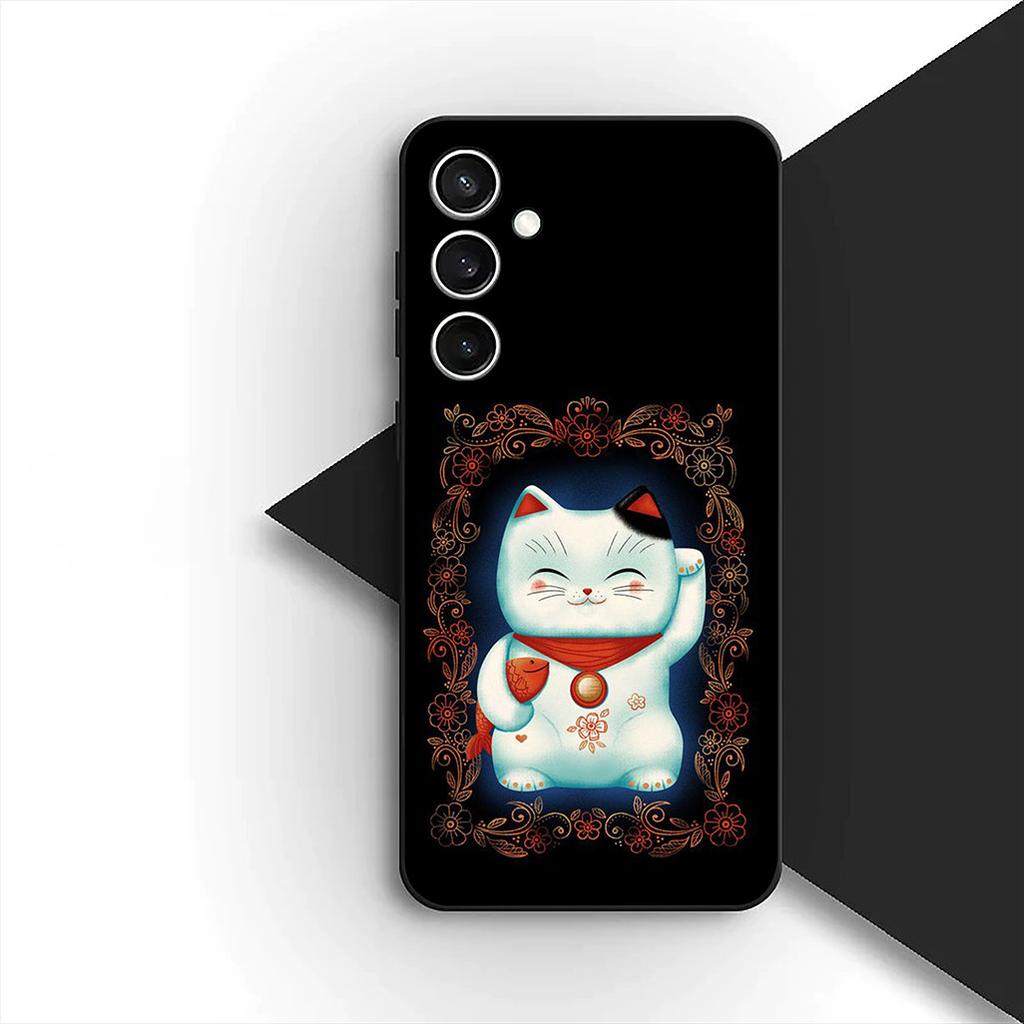 Protective Cover for Samsung Galaxy S20 S22 S21 FE Ultra Plus A07 A17 A15 A16 A25 A57 A37 Casing Phone Case Lucky Money Cat