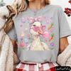 Easter Themed Duck Print T-shirt Cute Cartoon Animal Graphic Tops Women Casual Short Sleeve Crew Neck Holiday Tees