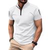 Men's T-shirt: Summer Casual Tactical Training Style with Patch Pockets on the Sleeves, Stand-up Collar, Plain Colour, Short-sleeved Polo Shirt