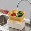 1/2/4Pcs Fruit Vegetable Drain Storage Basket Plastic Double-Layer Storage Box With Handle Multifunctional Kitchen Organizer