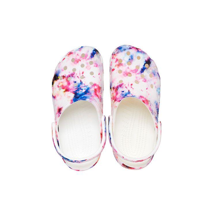 Crocs EVA Classic Tie-Dye Pattern Clogs Women Footwear White Multicolor 205453-6TS