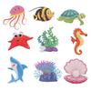 Colorful Ocean Animals Hanging Flag Fish Waterproof Hawaiian Spiral Ornaments Paper Festival Summer Theme Pendant