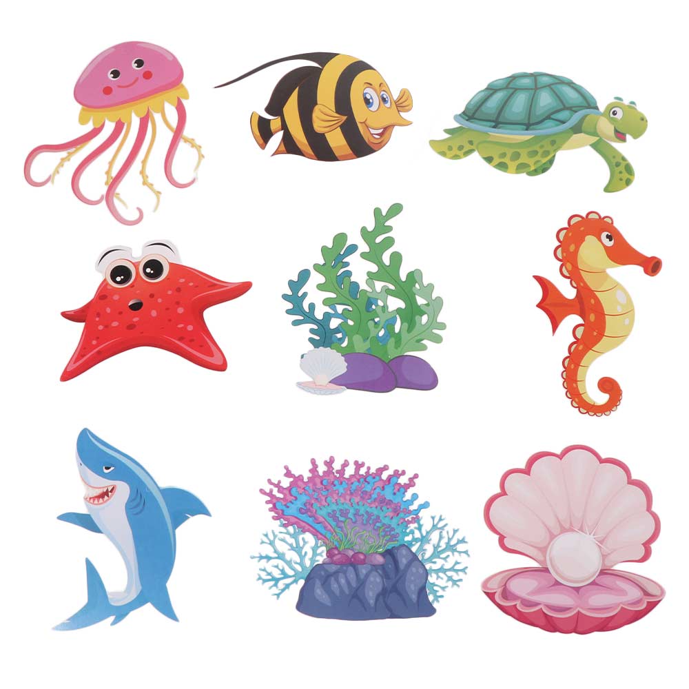 Colorful Ocean Animals Hanging Flag Fish Waterproof Hawaiian Spiral Ornaments Paper Festival Summer Theme Pendant