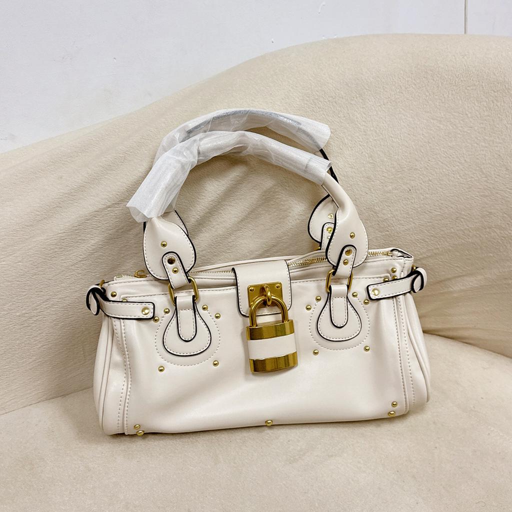 Retro Old Lock Bag Portable Messenger Bag 2025 Autumn and Winter New Women's Bag Hand Carry