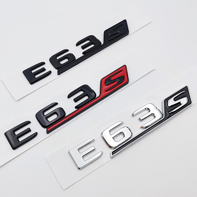 CWDRF1 3D ABS Chrome Black E63 Mercedes Benz S Logo E63S Badge Letter Sticker E63S Accessory Car Trunk Badge