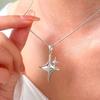 Y2K Simple Choker Necklace Four Pointed Star Necklaces Adjustable Crucifix Pendant Necklace Asterism-Necklace Jewelry