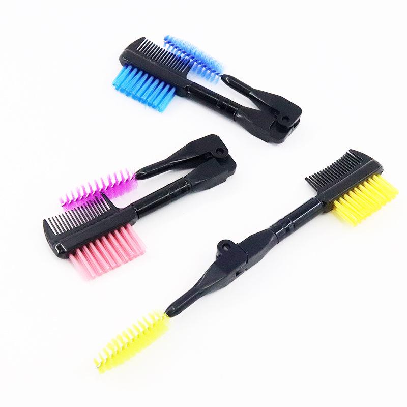 1pc New Folding Lash Brush / Comb Multicolored Plastic Handle Cosmetic Brush