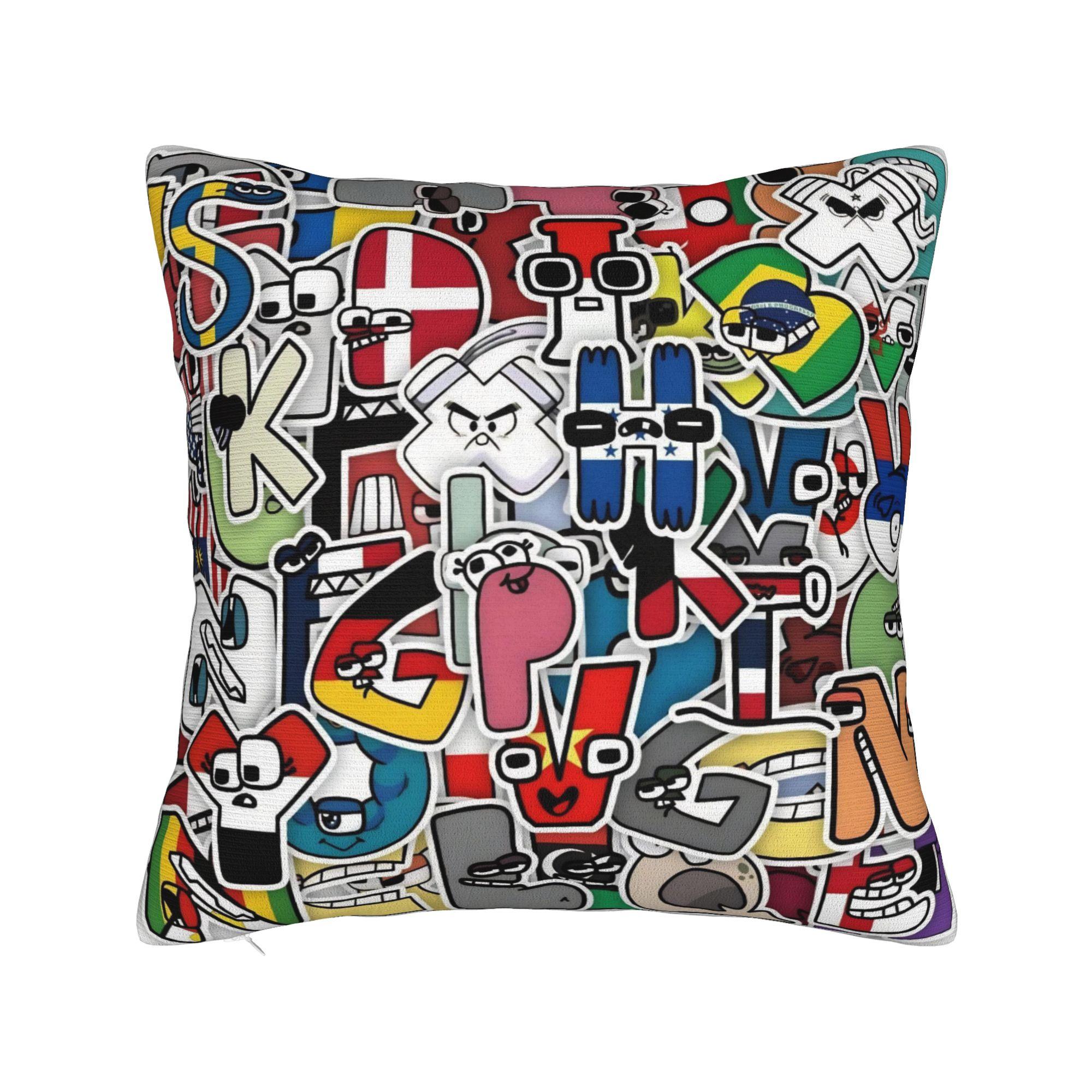 Алфавит Английский Мультяшные Лорс Наволочка Полиэстер Чехол на Подушку Декор Злодейские Буквы Наволочка Чехол Дом Прямая Доставка 12x12Inch