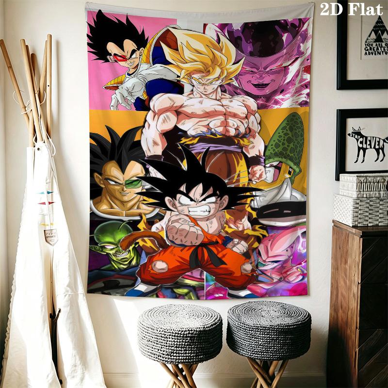 Dragon Ball Wall Tapestry Aesthetic Wall Hanging Printed Fabric Blanket Decorative Tapestries For Bedroom Living Room Home Decor