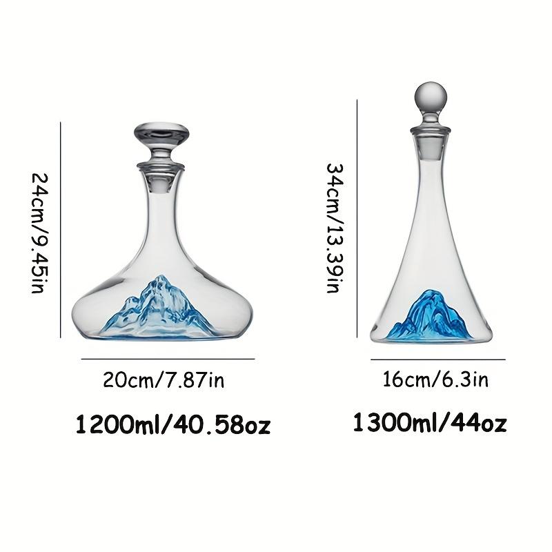 Creative Red Wine Decanter Blue Iceberg Mountain Handcrafted Crystal Glass Red Wine Carafe Elegant Glass Bottle Perfect Gifts