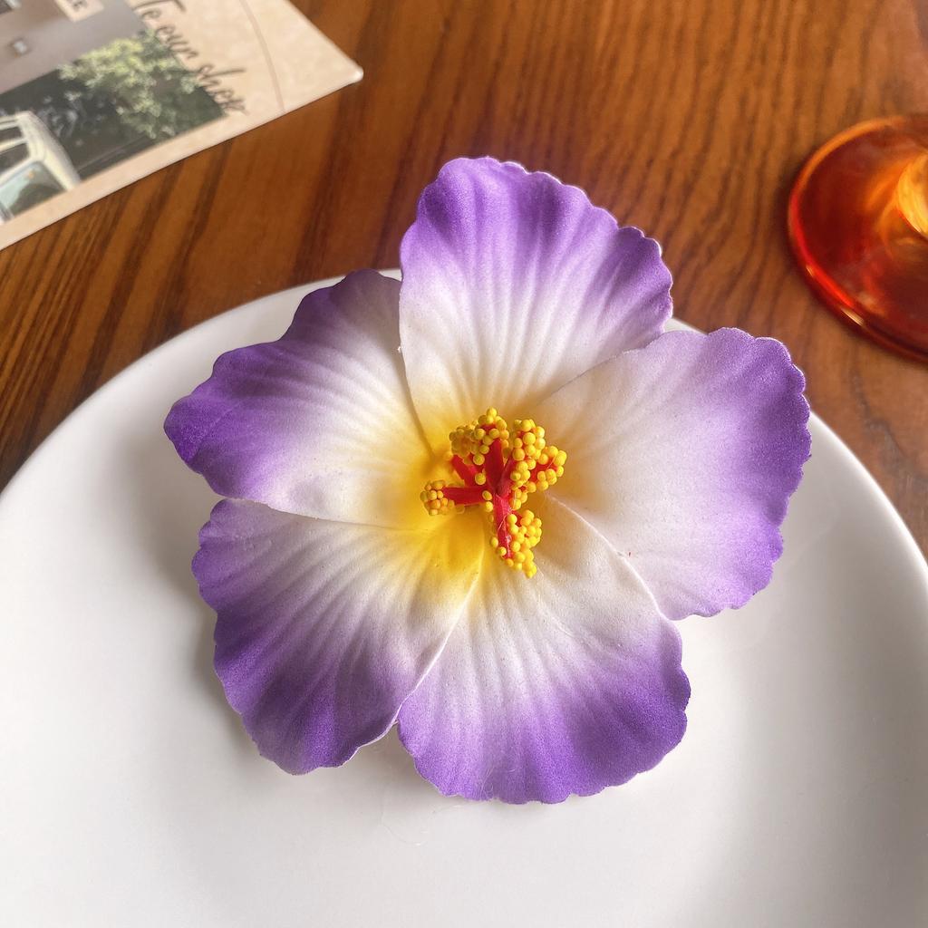 Hawaiian Colorful Flower Hair Clip for Women Girls Romantic Bohemian Flower Side Bangs Clip Duckbill Hair Clips Hair Accessories