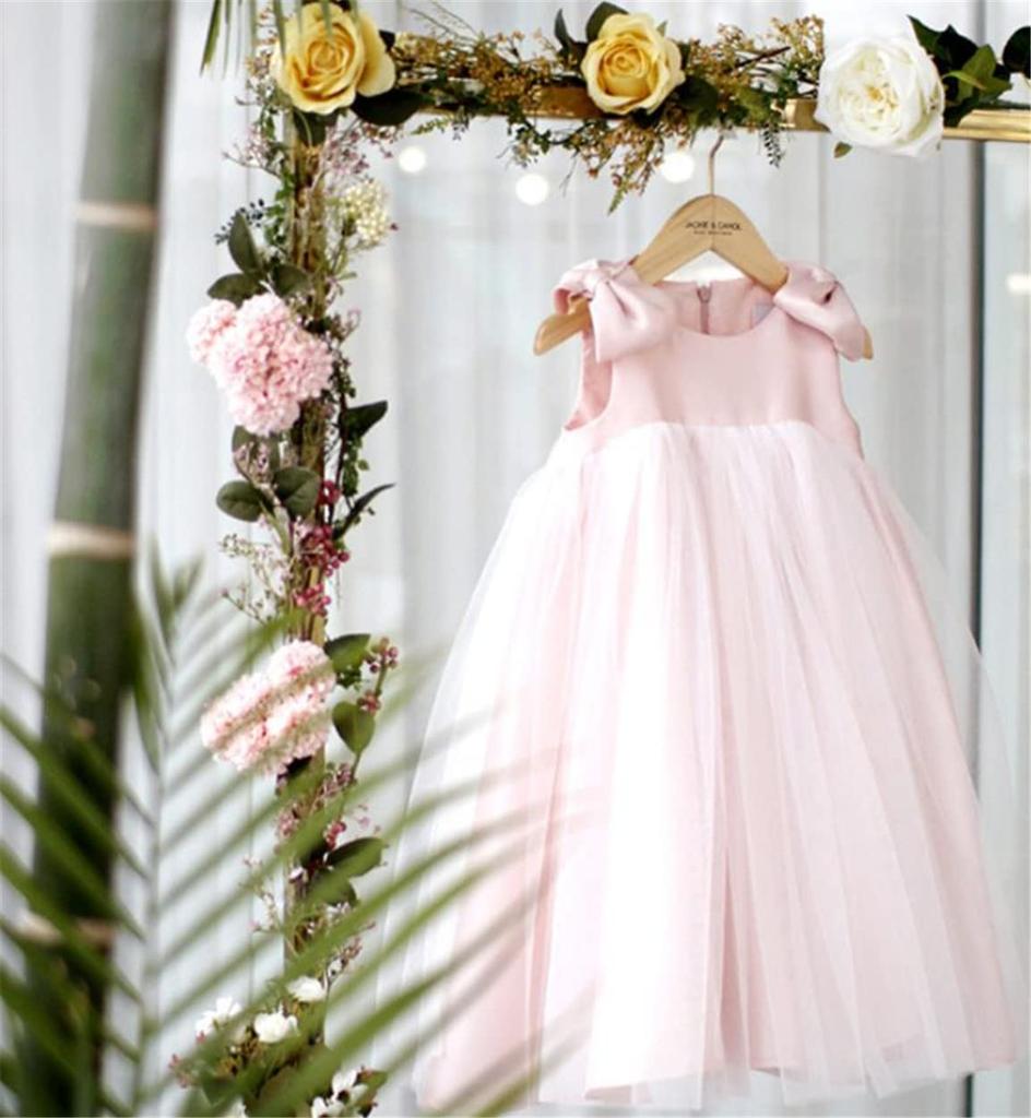 LIANFOR Formal Baby Ceremony Kids Kindergarten Entrance Wedding Cute Dress with Baby Girl Shrine Visit Birthday Bridesmaid Sizes Children's Dress,