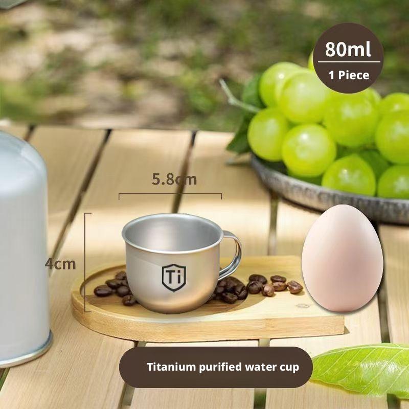 Mini-Titanbeschichtete Tasse Antibakteriell Abgerundeter Rand Tragbar Kleine Wasserbecher Reise Outdoor Camping Kaffee Teetasse Geschirr