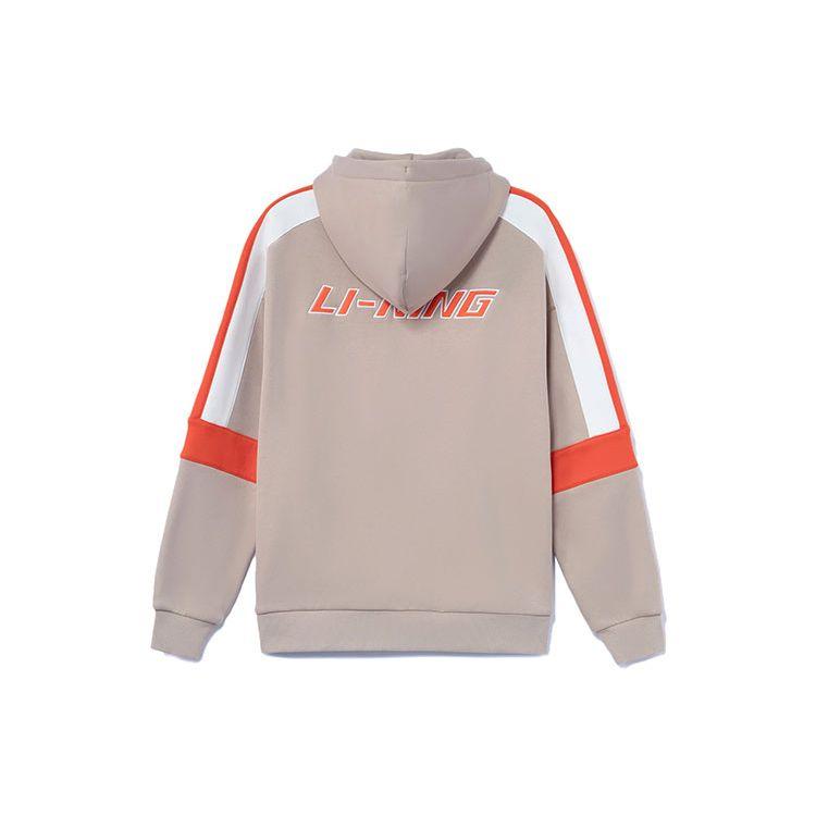Li Ning Sports Fashion Series Logo Embroidered Color Block Fleece Warm Zipper Jacket Unisex Jacket Floating-Earth-Color AWDRG42 -4