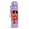1PC Pink Butterfly Lady Retro Fashion Print 750ml Portable Sports Water Bottle Leakproof Gym Outdoor Travel Drink Cup