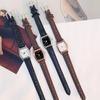 Imitation Leather Quartz Watches Retro Bracelet Watch Simple Women's Watches  Daily