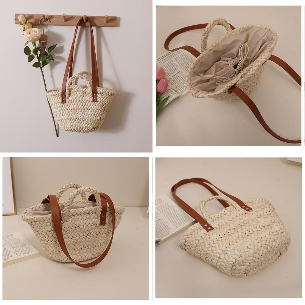 New Fashion Corn Husk Woven Bag Sweet And Fresh Style Handmade Woven Bag For Women Medium Size